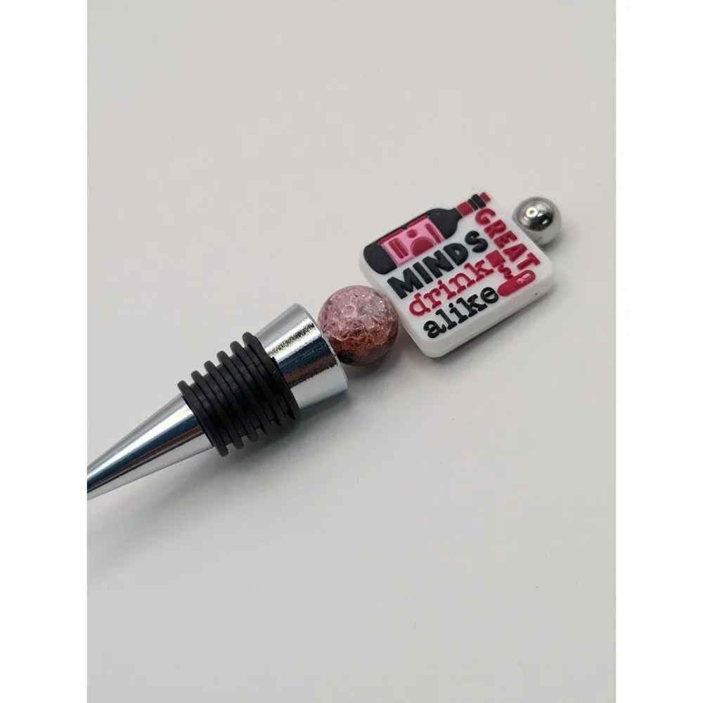 Great Minds Drink Alike Wine Bottle Stopper Metal Novelty Barware Gift NEW